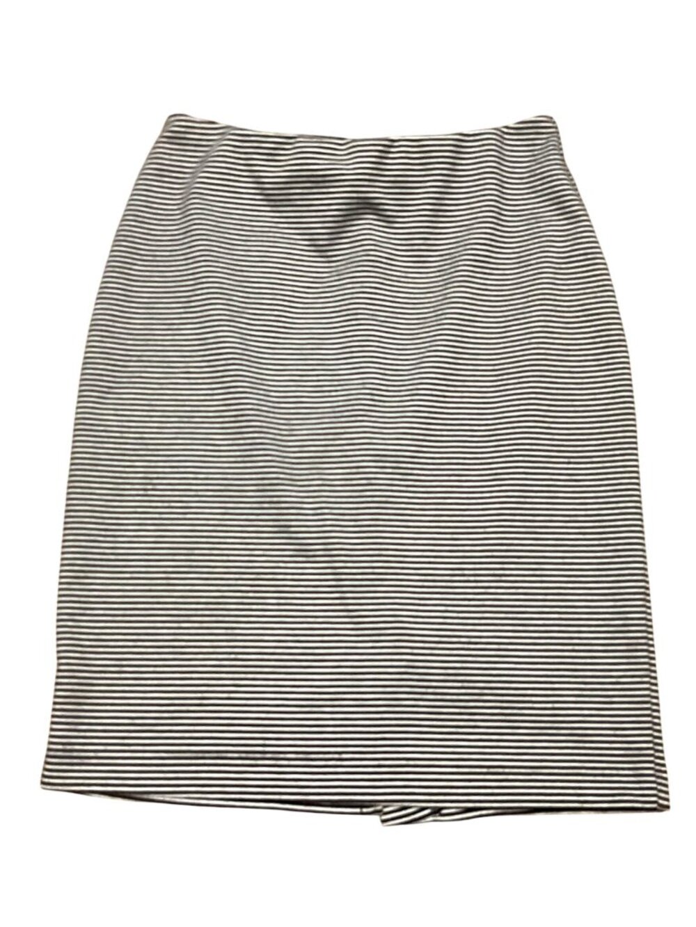 The Limited Black White Striped Skirt Size 6 Rear Zipper Vented Stretch Above Kn